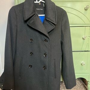Calvin Klein Women's Black Double-Breasted Coat